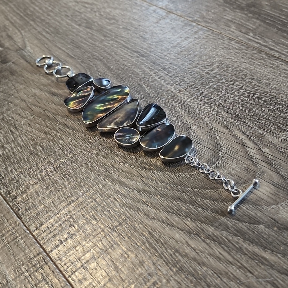 Sterling Silver Lip Shell Bracelet - image 5